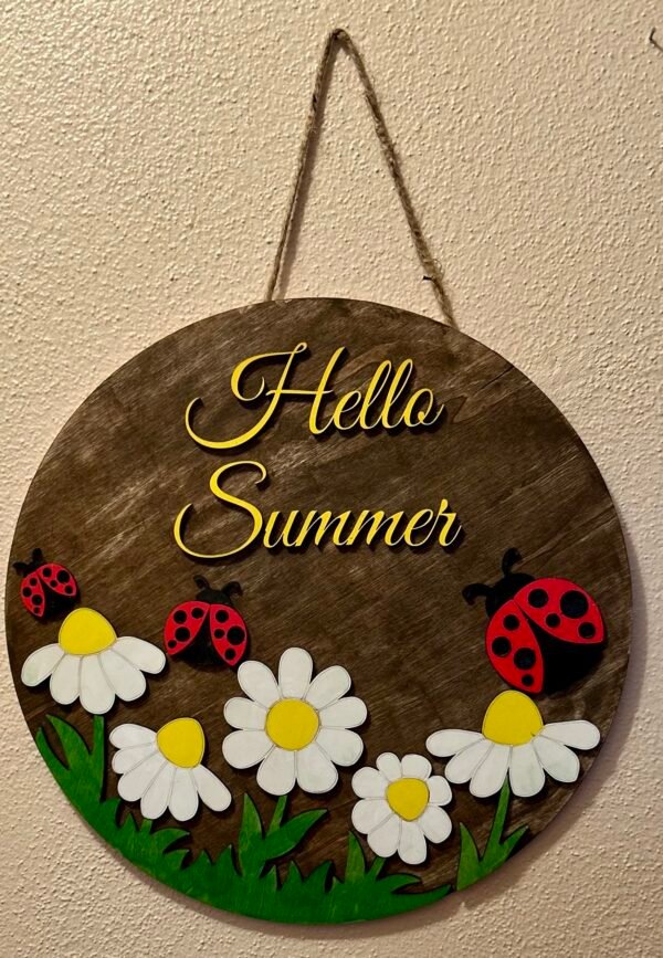 12" Hello Summer sign