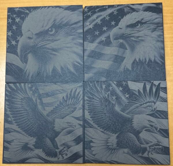 Set of 4 slate Patriotic, Eagle themed coasters