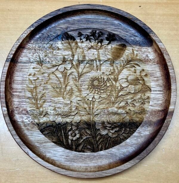 6" round acacia wood "Catch all"
