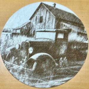 6.5 vintage tractor laser engraved round