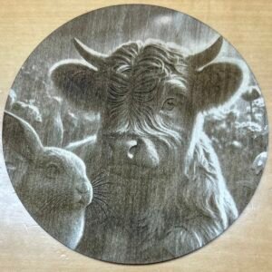 6.5" laser engraved round